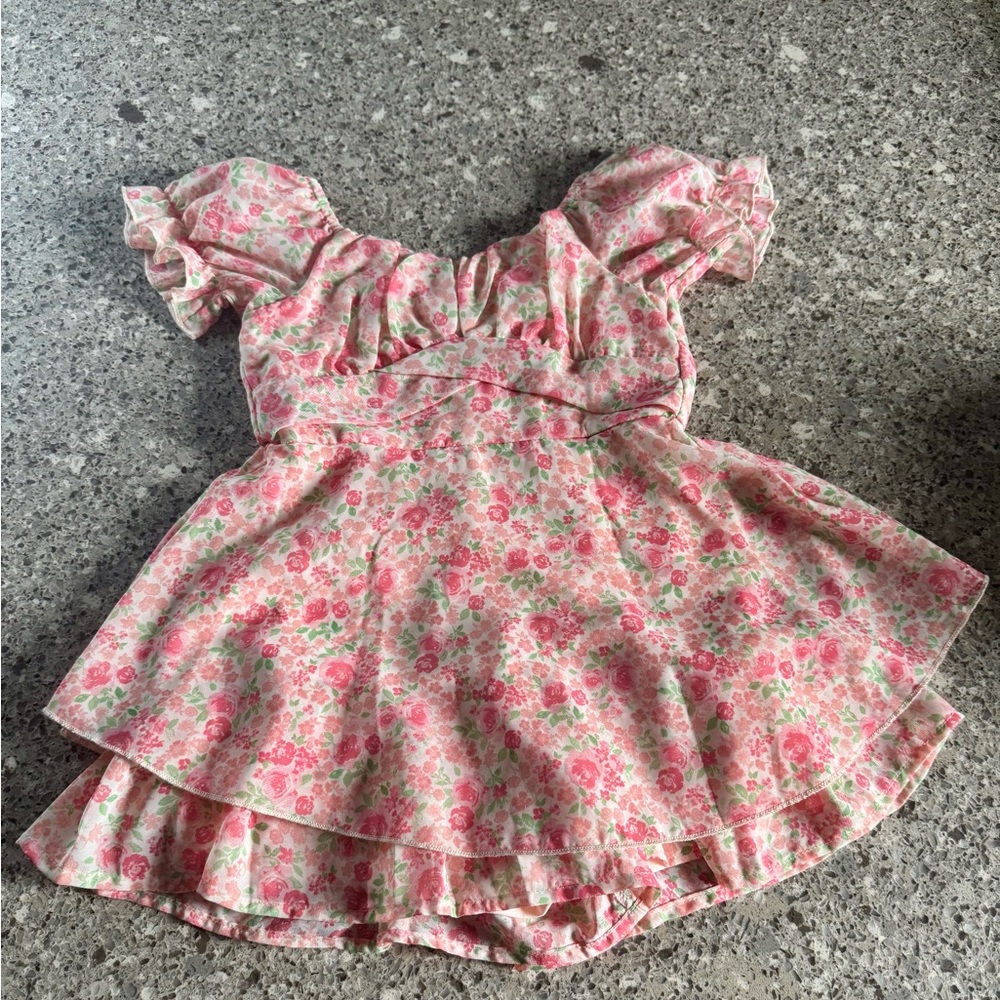 Zenzii l Floral Chiffon Romper l Ivory l Girl’s Size: XS (4-5)